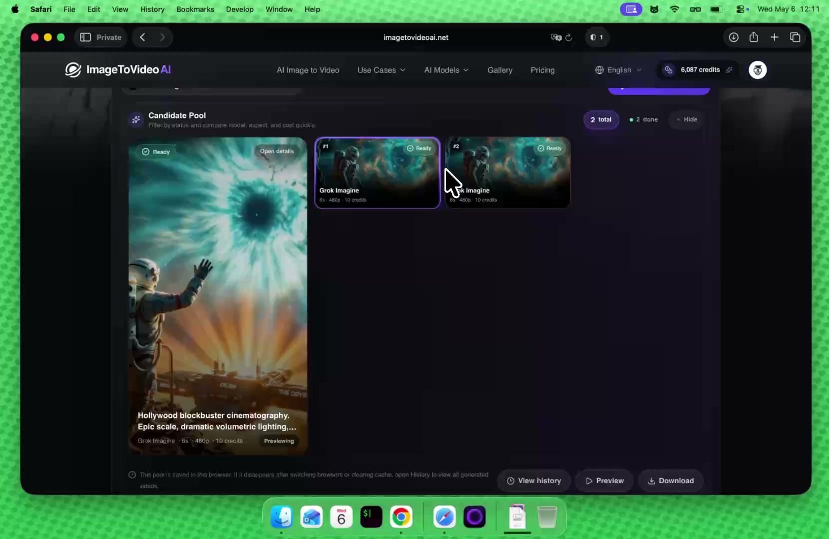 View and download generated video